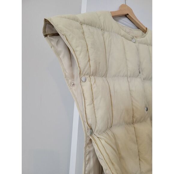 Anthropologie Pilcro Short Sleeve Puffer Beige Boho Vest Sz One Size - Picture 9 of 12